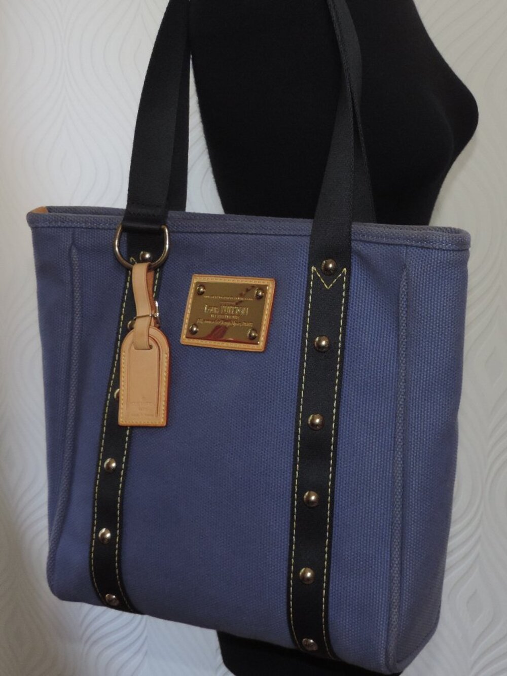 Louis Vuitton ANTIGUA CABAS MM TOTE Rare Blue Bag Limited Edition
